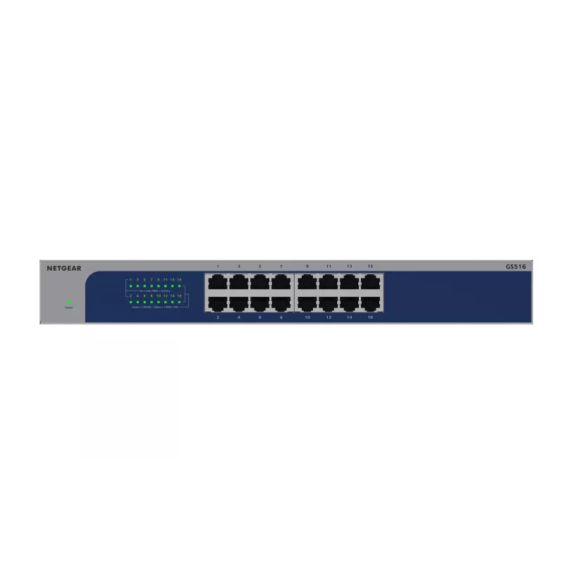 NETGEAR GS516-300EUS netwerkswitch unmanaged Gigabit Ethernet (10/100/1000) grijs