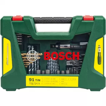 V-Line TIN boor-/bitset, 91-delig, boor- & bitset (groen)