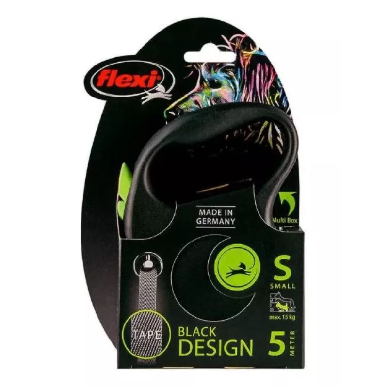 FLEXI Black Design S - rolriem - 5 m