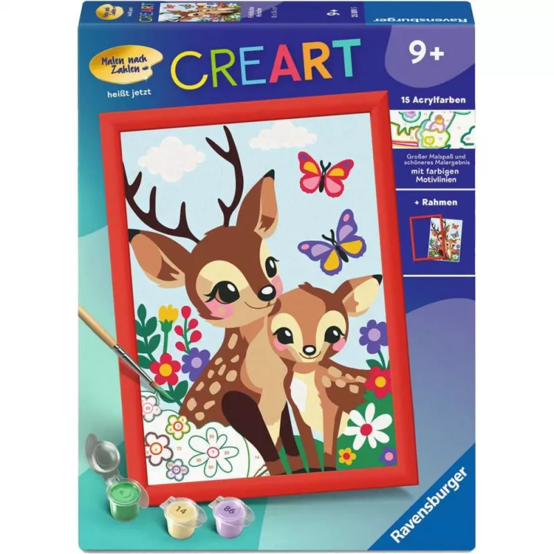 Schilderen-op-nummer-set Ravensburger CreArt gelukkig hert — genummerde canvas-schilderset