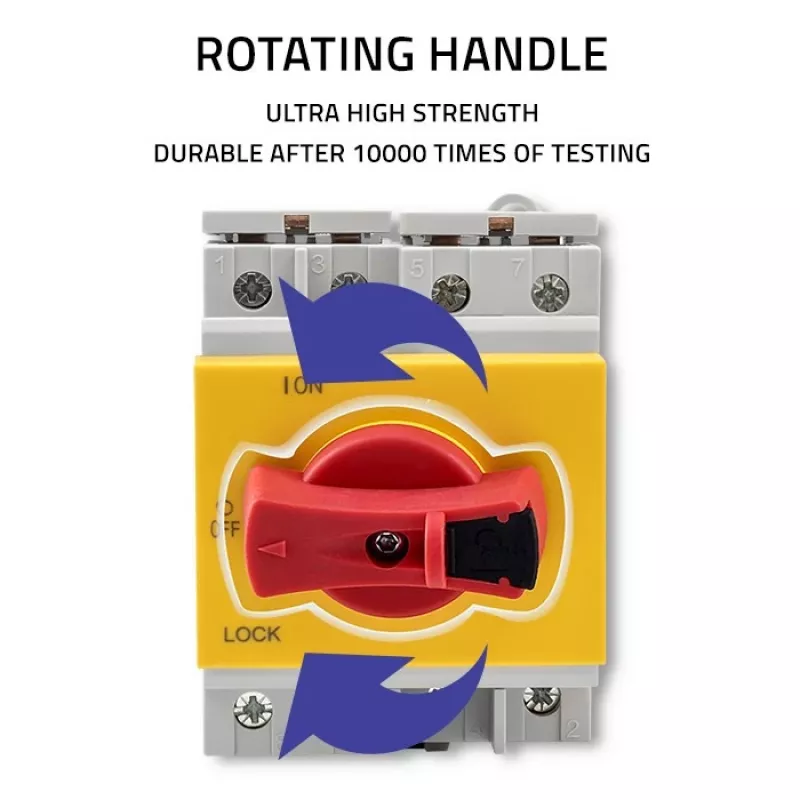 Qoltec 52611 DC-scheider met vergrendelfunctie | hoofdschakelaar | 1200 V | 32 A | 8 kV | 4P