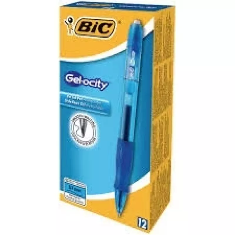 BIC Gel-ocity Intrekbare gelpen, 0,7 mm, blauw, doos van 12