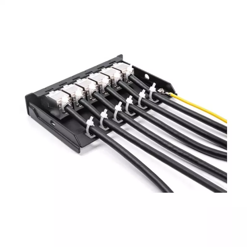 DELOCK blindplaat 6-poorts voor Keystone RJ‑modules, zwart, metaal, voor tafel-/wand-/dinrailmontage