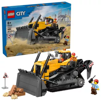 LEGO City 60466 gele bulldozer met voorlader, 682 stukjes, 3 minifiguren, leeftijd 8+