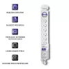 Overspanningsbeveiliging Qoltec 50293 wit 8 AC-stopcontacten 230 V