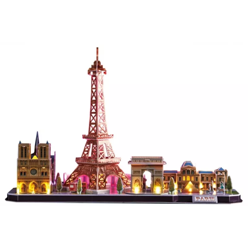 3D-puzzel CubicFun City Line Paris LED 115 stuks