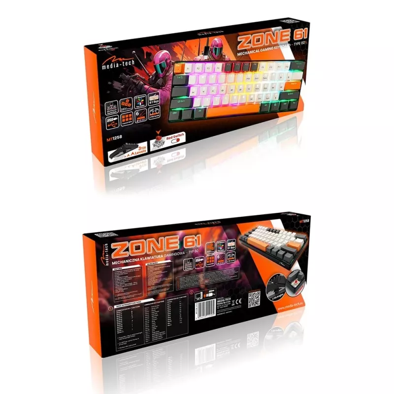 MEDIA-TECH MECHANISCH TOETSENBORD 60% MT1258