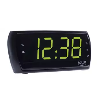 Wekkerradio Adler AD 1121 — wekkerradio, FM/AM-tuner, LED-display, batterijback-up, zwart