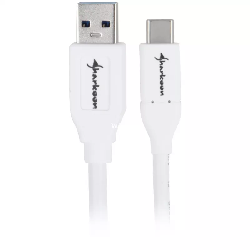 USB 3.2 Gen 2 kabel, USB-A stekker > USB-C stekker (wit, 1 meter)