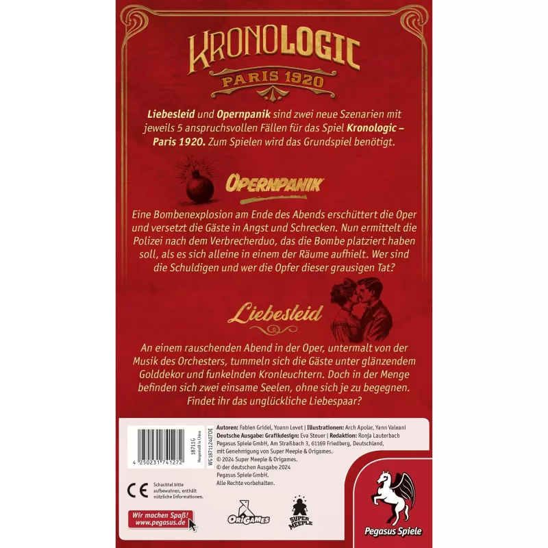 Kronologic - Paris1920: Liefdesverdriet & Operapaniek, bordspel-uitbreiding