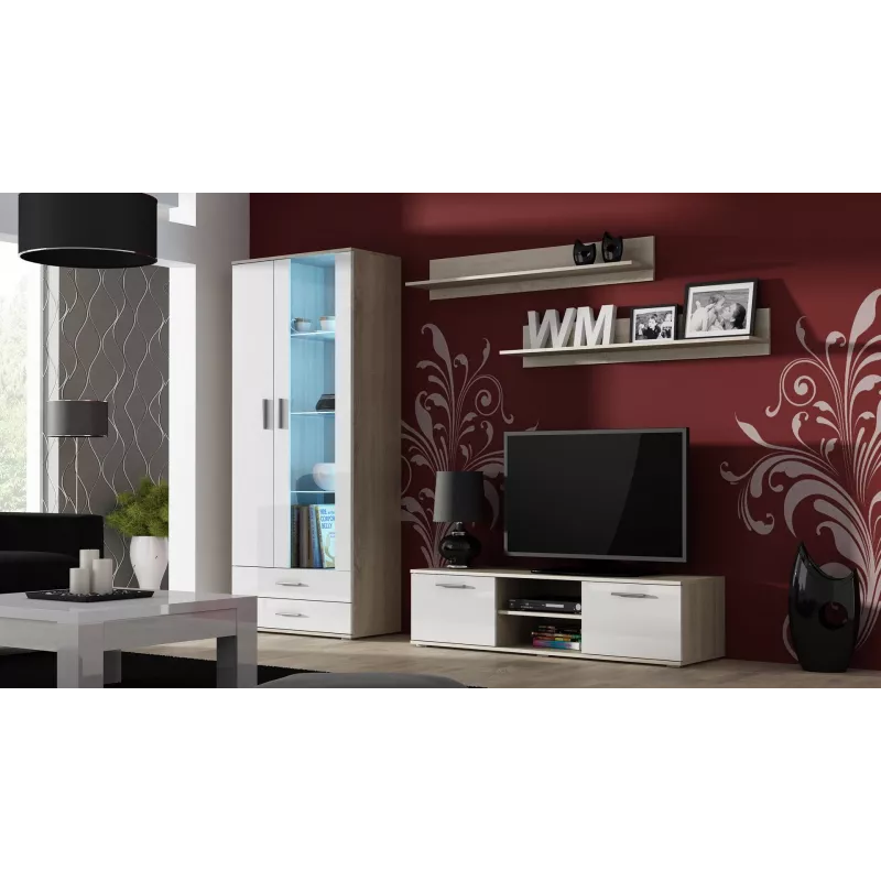 Cama tv-standaard SOHO 140 Sonoma eiken/wit glanzend