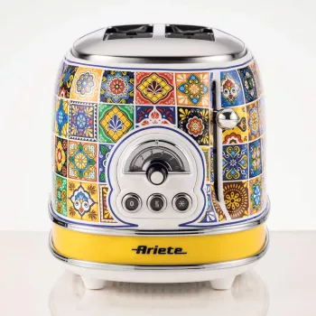 Ariete 155 toaster Positano, 810 W, 2 sneetjes, 6 bruiningsstanden, kruimellade, ontdooifunctie, automatische uitworp, zonder tangen