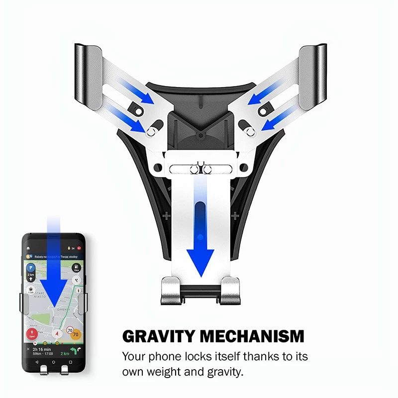 Autohouder Crong CRG-CH4-BLK voor smartphones — verstelbaar compact ontwerp
