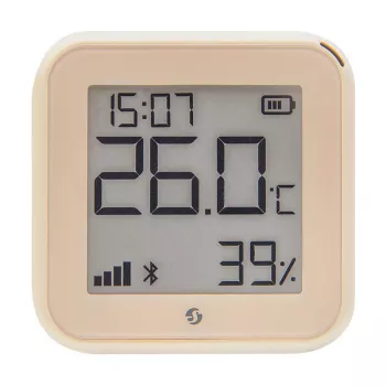 Temperatuur- en vochtigheidssensor Shelly H&T Gen3 WiFi - compacte draadloze omgevingssensor (mokka)