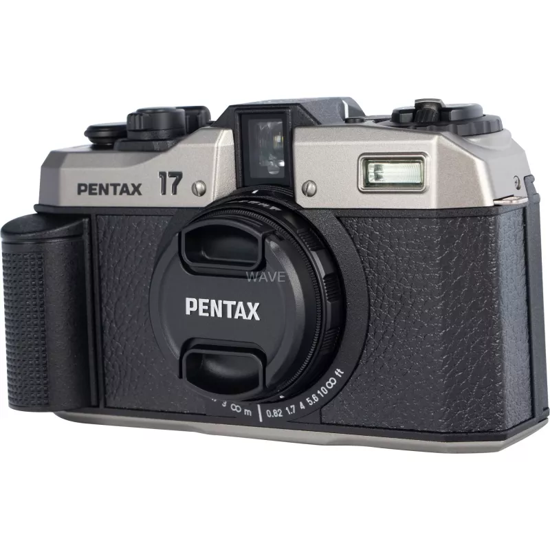 Pentax 17 filmcamera, zwart/zilver