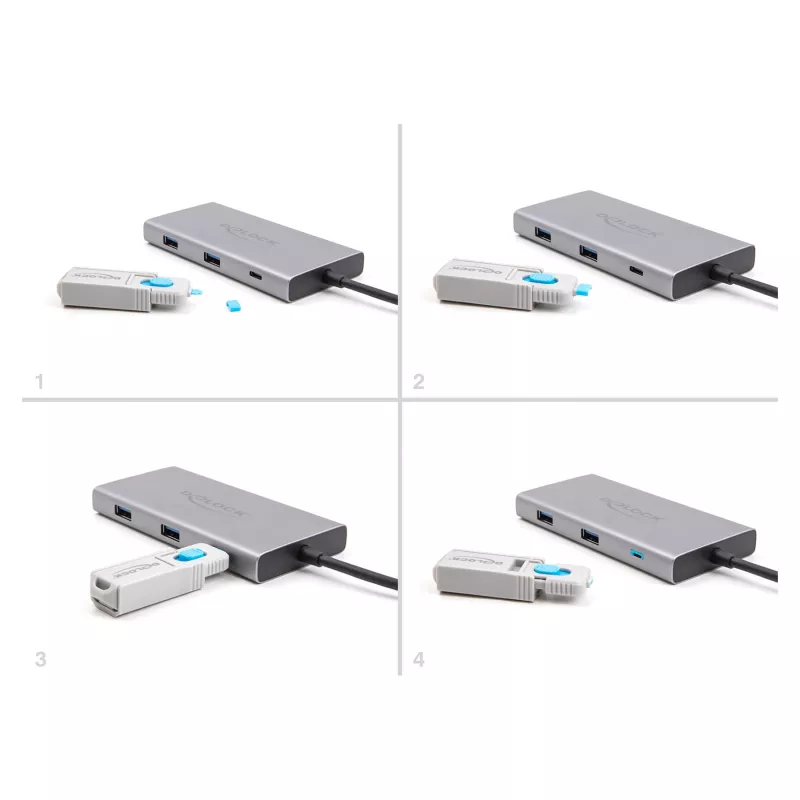 DeLOCK poortblokkering USB Type-C 10 poorten blauw