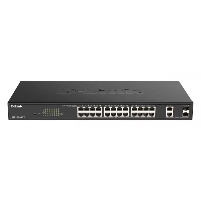 D-Link DGS-1100-26MPV2/E netwerkswitch Managed L2 Gigabit Ethernet (10/100/1000) Power over Ethernet (PoE) zwart