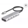 DeLOCK USB Type-C hub 10 Gbps 4 poorten aluminium grijs