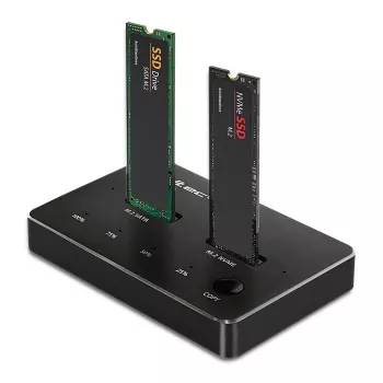 Qoltec 52274 M.2 SSD-dockingstation | NVMe | SATA | USB-C | DUAL 2 x 2TB