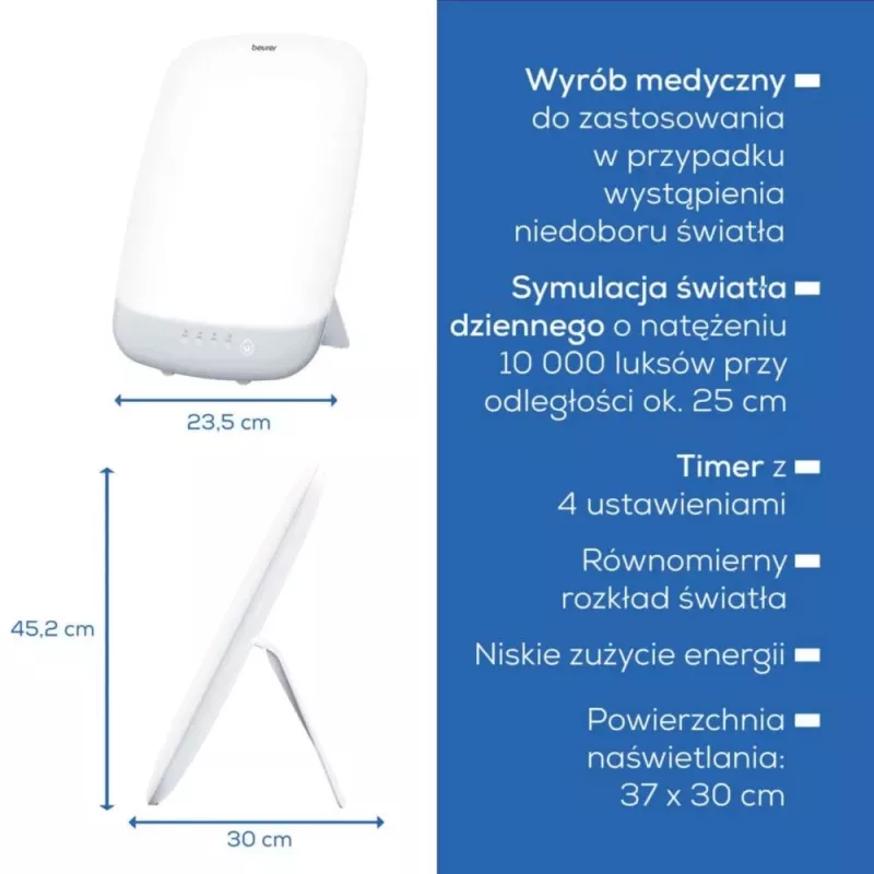 Beurer TL 85 daglichtlamp, 14000 lux, LED, flikkervrij, uv-vrij, timer, wit