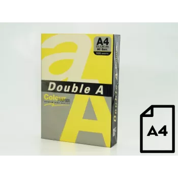 Kleurpapier Double A, 80 g, A4, 500 vel, Lemon