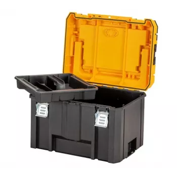 Gereedschapskist DeWalt DWST83343-1 — aluminium/kunststof, waterdicht, klapdeksel, afsluitbaar, 1 vak, 440×333×323 mm