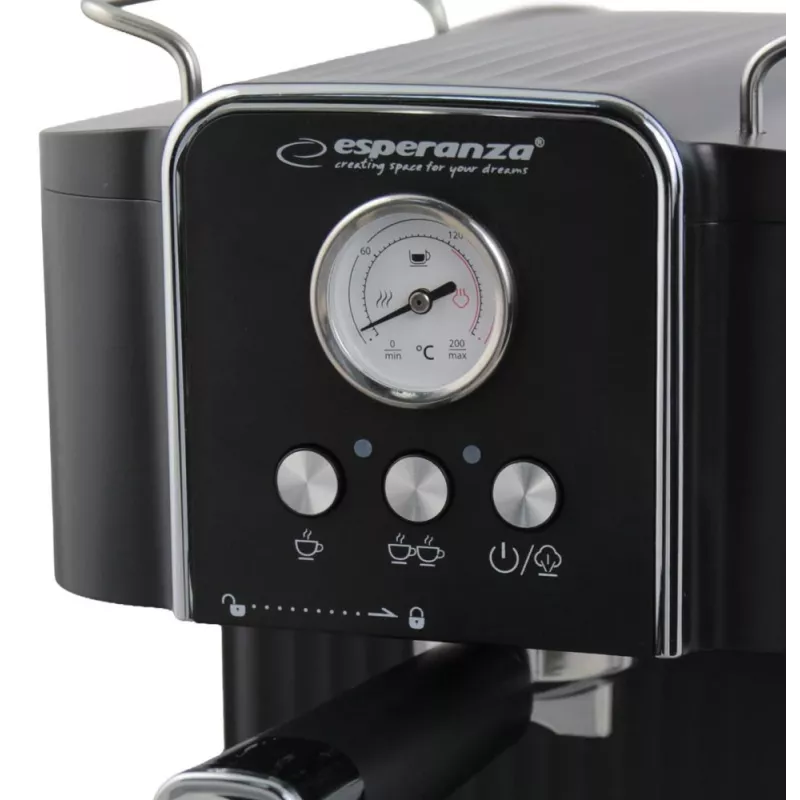 Espressokoffiemachine ESPERANZA EKC010 — 1,8 L watertank, 850 W, 20 bar, ingebouwde melkopschuimer
