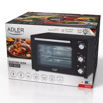 Elektrische oven Adler AD 6025 — 35 L inhoud, 1500 W, zwart