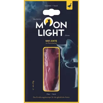 Natte kattenbeloning MOONLIGHT Dinner eendenfilet 22 g zakje — volwassen katten, natuurlijke eend, 65% vocht, 23,2% eiwit, vetarm 1,3%