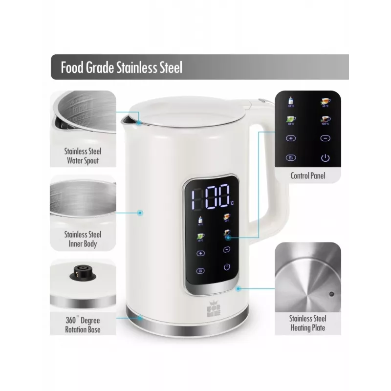 Waterkoker Forme FKG-8217, draadloos, roestvrij staal, 1,7 L inhoud