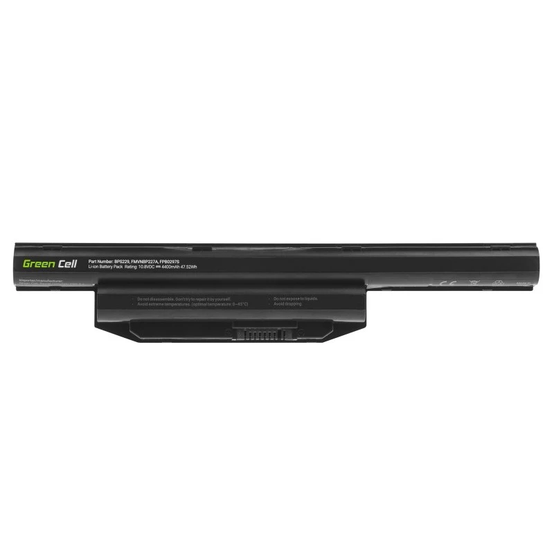 Battery Green Cell FS31 voor Fujitsu LifeBook — LiPo 4400 mAh, 11,1 V, zwart, 1 stuk