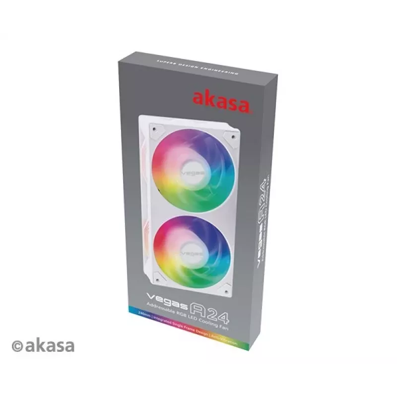 Ventilator Akasa VEGAS A24 12 cm wit kogellager