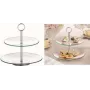 Glazen taartstandaard Esmeyer 2-laags design, model 199-618, helder glas