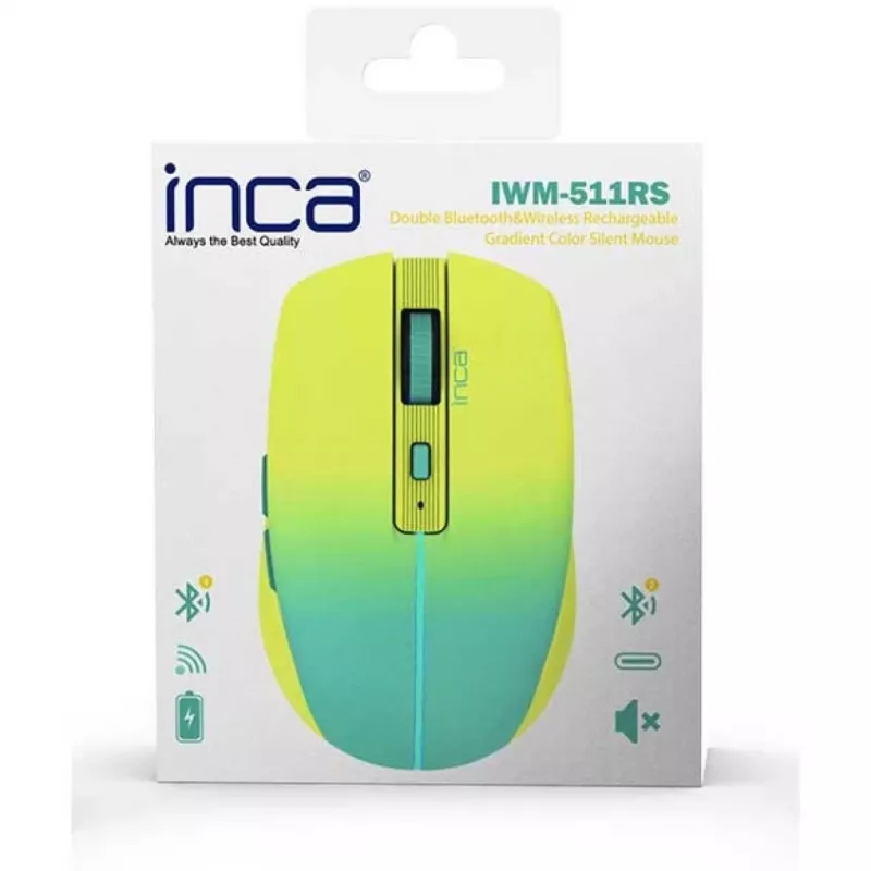 Cian Technology GmbH INCA Muis IWM-511RS Blt+Wrls RGB Basiskleur Geel