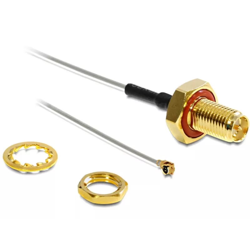 Signaalkabel DeLOCK 88458 0,1 m zwart goud grijs rood zilver
