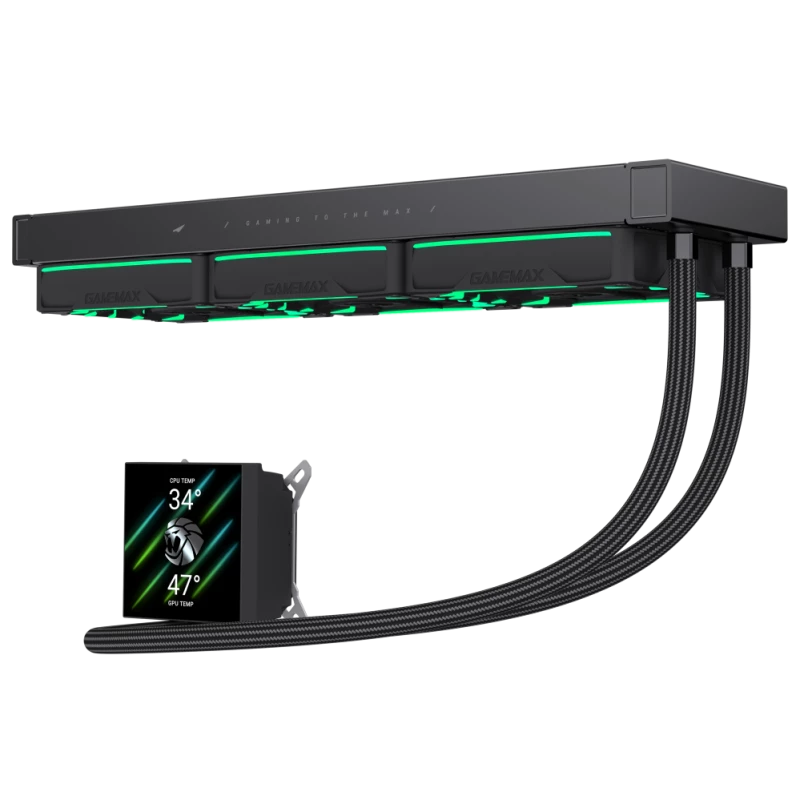 Gamemax | CPU-vloeistofkoeler | HAILSTORM 360 LCD | zwart