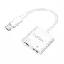 LogiLink USB-C audio-adapter USB-C/M naar 2x USB-C/F 60W PD wit