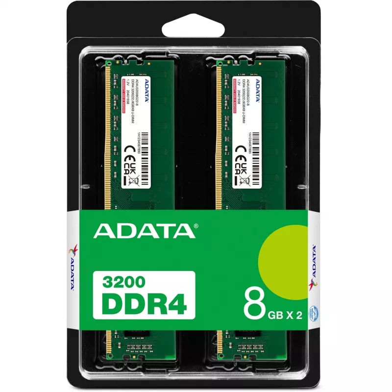 ADATA Premier AD4U32008G22-DTGN geheugenmodule 16 GB 2 x 8 GB DDR4 288-pins DIMM