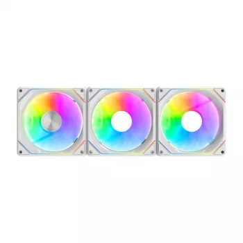 Behuizingsventilator Darkflash Gauss G24 3-in-1 wit 120 mm — set van 3, 120 mm