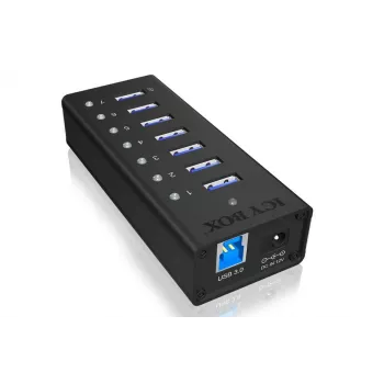 ICY BOX IB-AC618 USB 3.2 Gen 1 (3.1 Gen 1) Type-B 5000 Mbit/s zwart