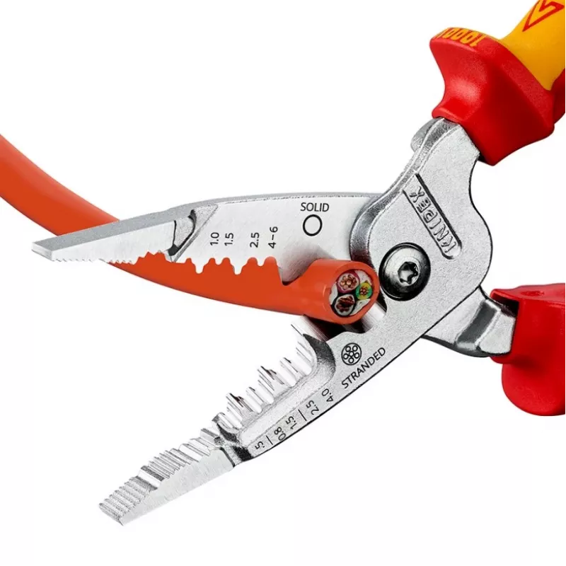 Kabelstripper Knipex 13 76 200 ME 6 mm stripcapaciteit rood roestvrij staal geel