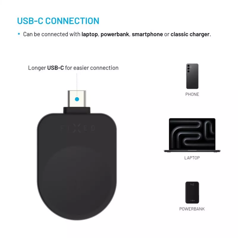 Vaste USB-C-laadadapter voor Samsung Galaxy Watch FIXDW-SAP-BK zwart