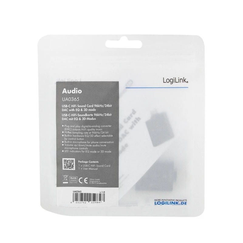 USB3.2 audio-adapter USB-C/stekker naar 2x 3,5-mm-bus 7.1