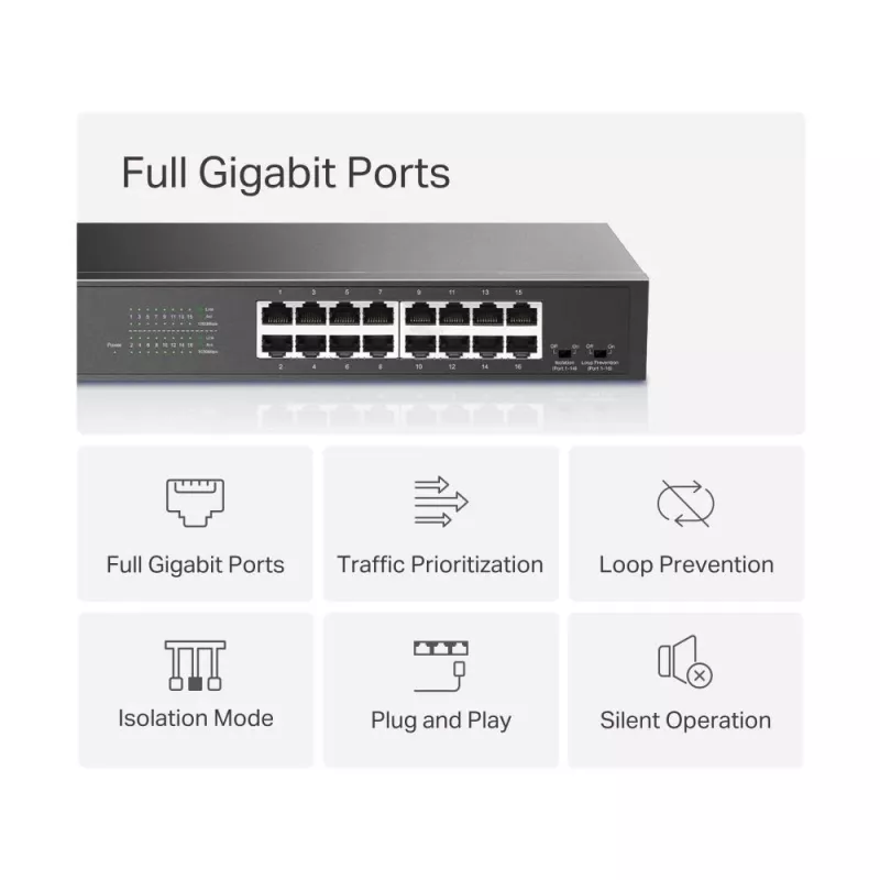 Mercusys MS116GS netwerkswitch Gigabit Ethernet (10/100/1000) zwart