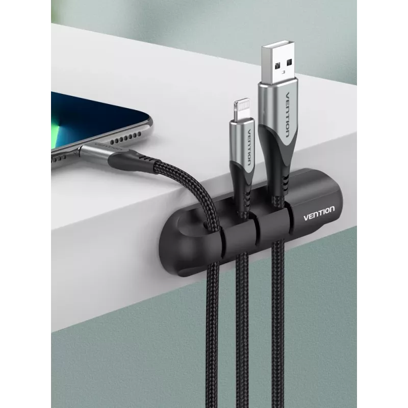 Vention 7 poorts desktop kabelmanager zwart