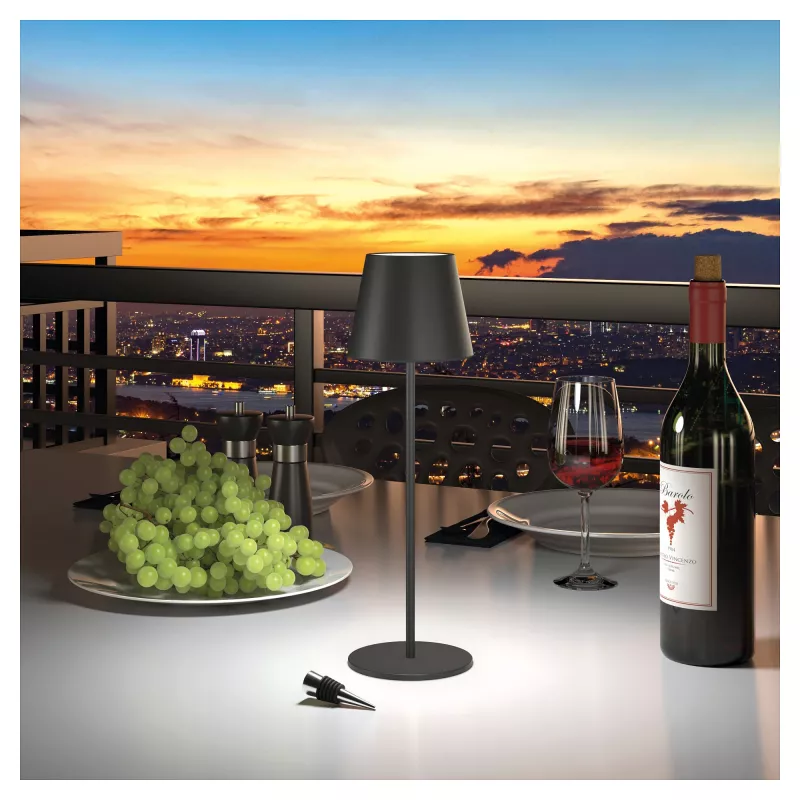 RealPower TableLight 360 3W LED-tafellamp zwart IP44