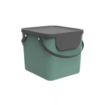 Afvalcontainer rotho Albula 40 l rechthoekig kunststof, groen, 40 l, 400×358×340 mm