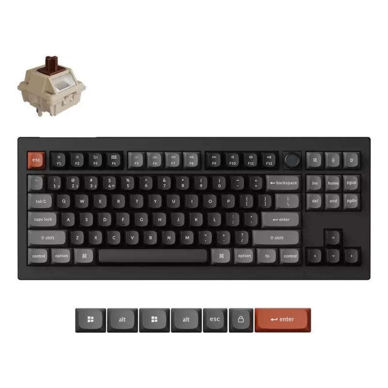 Mechanisch toetsenbord Keychron V3 Ultra 8K – kabel & Bluetooth, QWERTY, RGB, zwart
