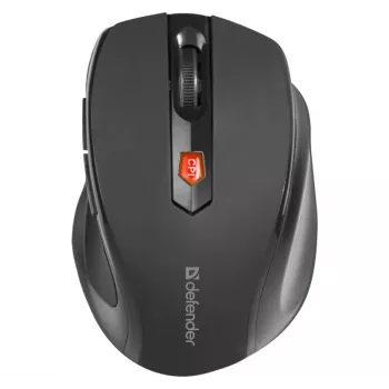 Draadloze RF optische rechtshandige muis DEFENDER ULTRA MM-315 — 1600 DPI, 6 knoppen, USB-ontvanger, zwart