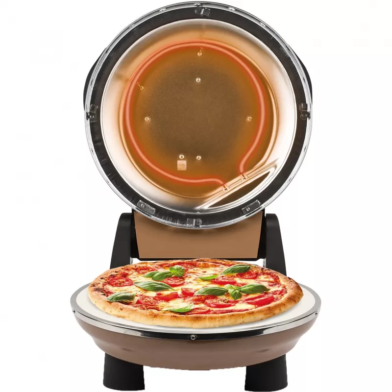 Pizzaoven Napoletana (koper, 1.200 watt, voor pizza's Ø 31 cm, 2 stenen)